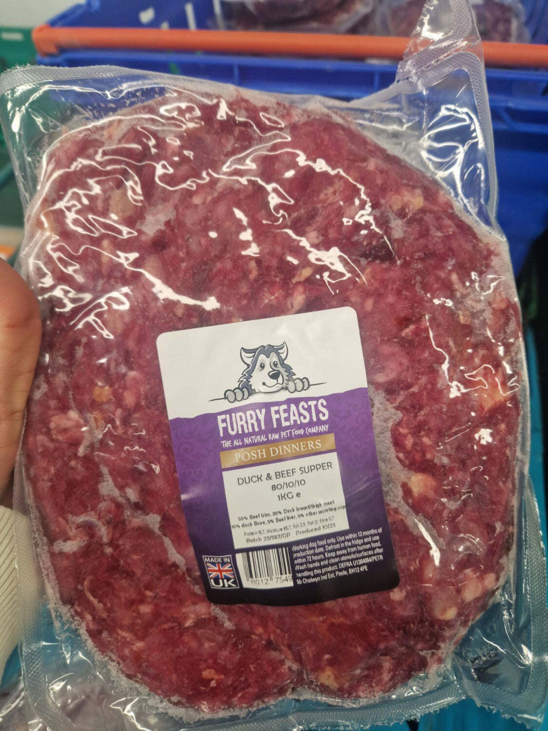 Furry Feasts Duck and Beef Supper 1kg (80/10/10)